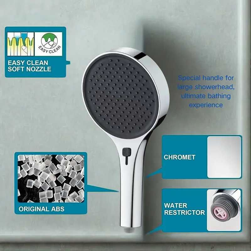 Multi Functional Stepless Speed Adjustable Water Saving Shower